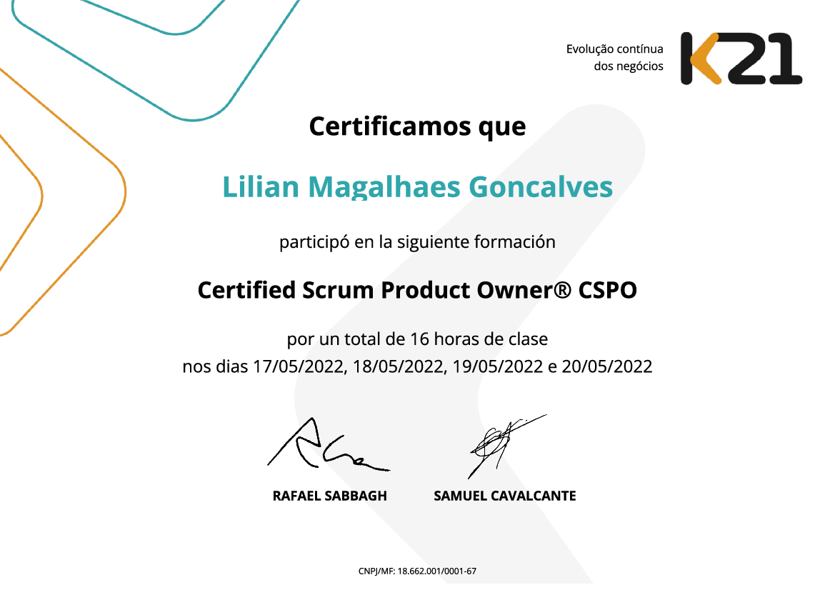 Certificado K21